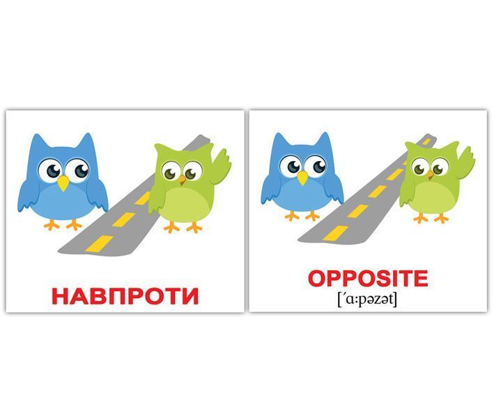 Prepositions/Прийменники. Карточки Домана англо-українські. 20 шт. 969536393 фото