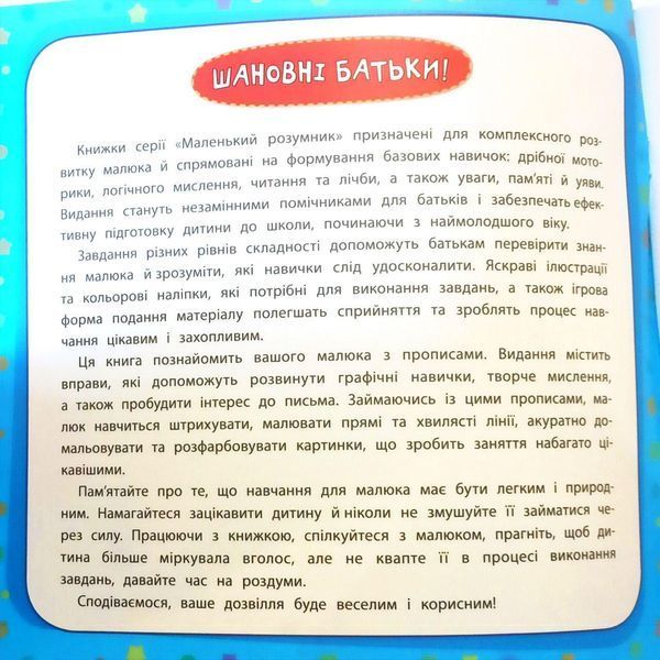 Маленький умник Прописи От 2 лет С наклейками. 1575431038 фото